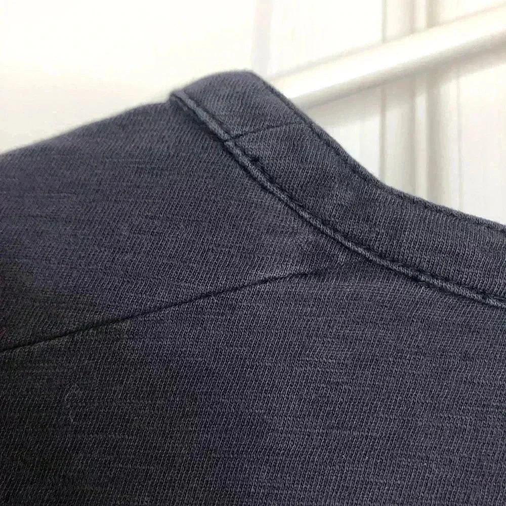 Olsen Europe  Tunic Shirt Dark Blue Rivets V-Neck Size 8 - Picture 6 of 16